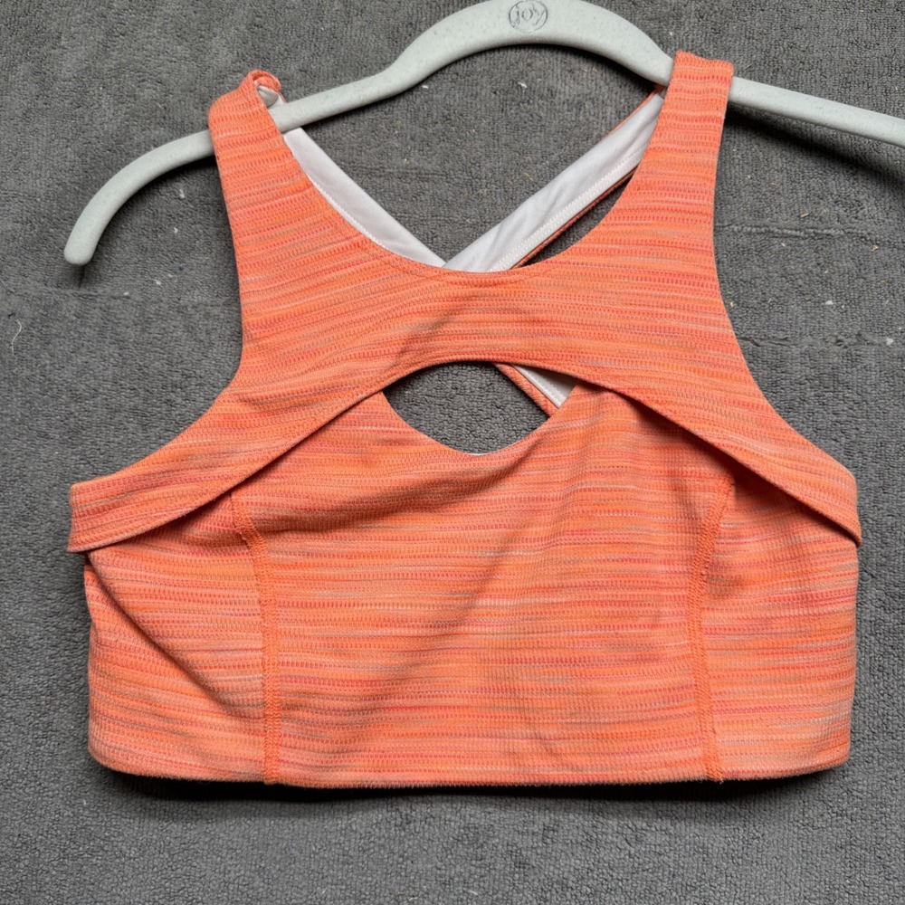 Free People Peach Striped Sports Bra